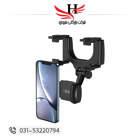 هولدر آینه‌ای موبایل مدل MOUNT1 پایه نگهدارنده گوشی نصب روی آینه خودرو با بازوی قابل تنظیم و چرخش 360 درجه